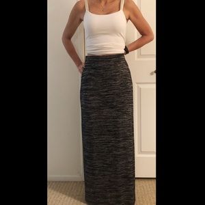 Grey and White Maxi Skirt
